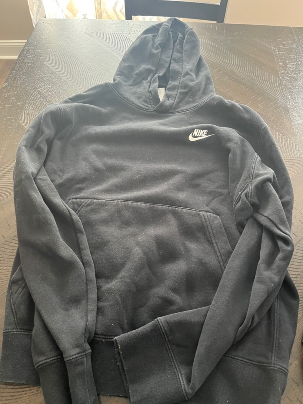 Nike Black Hoodie with White Swoosh Logo